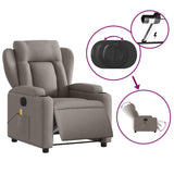 Fauteuil de massage inclinable électrique Taupe Tissu