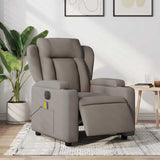 Fauteuil de massage inclinable électrique Taupe Tissu