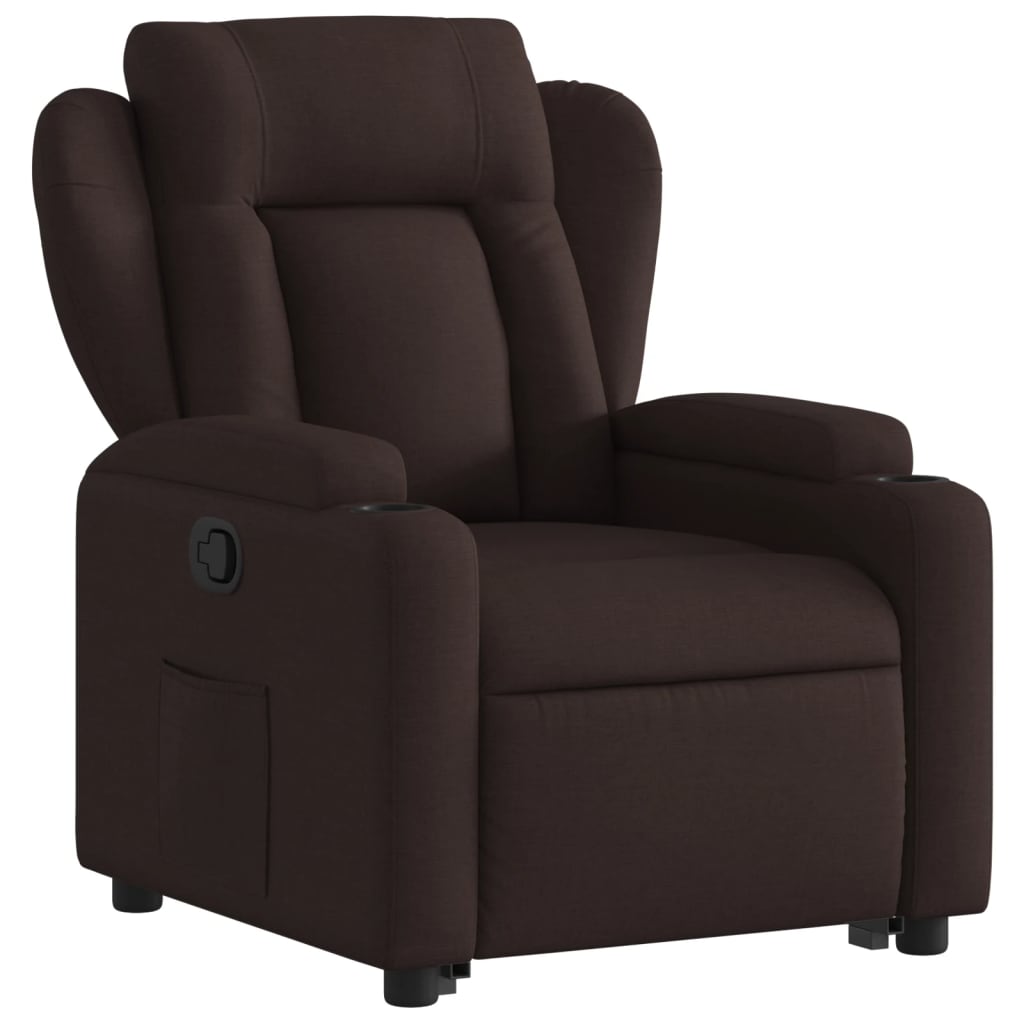 Fauteuil inclinable marron foncé tissu