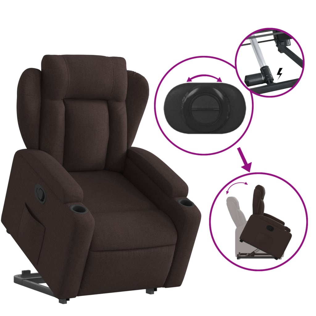 Fauteuil inclinable marron foncé tissu
