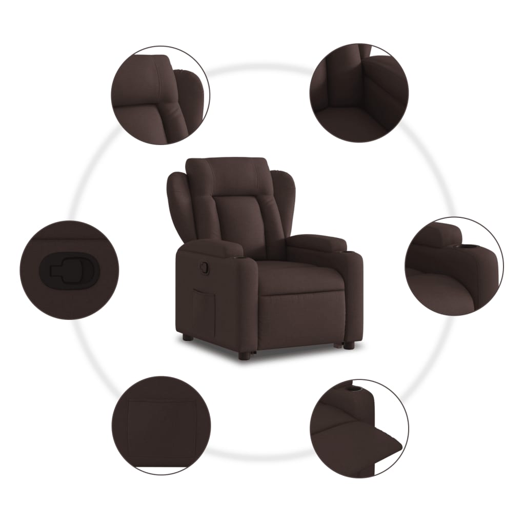Fauteuil inclinable marron foncé tissu