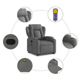 Fauteuil de massage inclinable Gris foncé Tissu