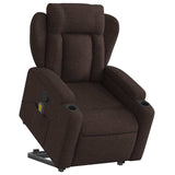 Fauteuil inclinable de massage Marron foncé Tissu