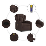 Fauteuil inclinable de massage Marron foncé Tissu
