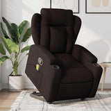 Fauteuil inclinable de massage Marron foncé Tissu