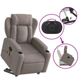 Fauteuil inclinable de massage Taupe Tissu