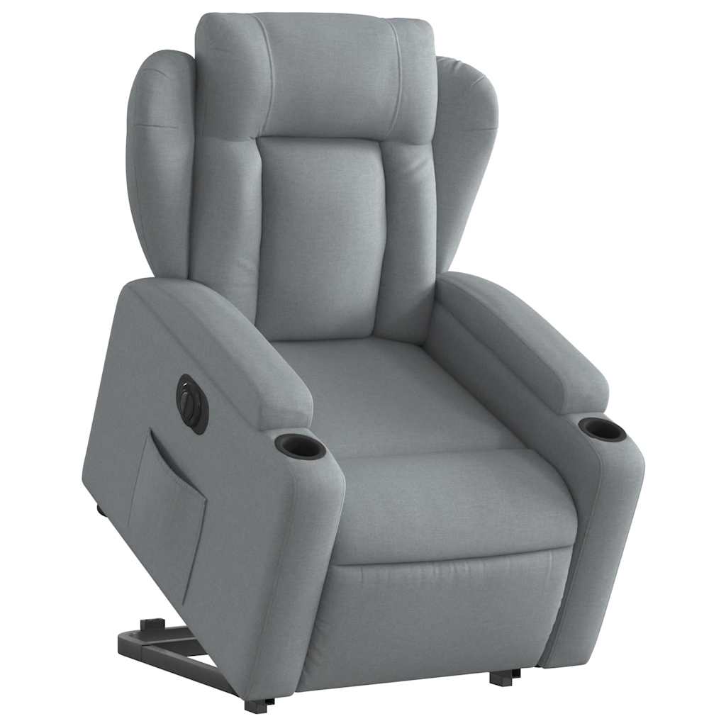 Fauteuil inclinable électrique gris clair tissu