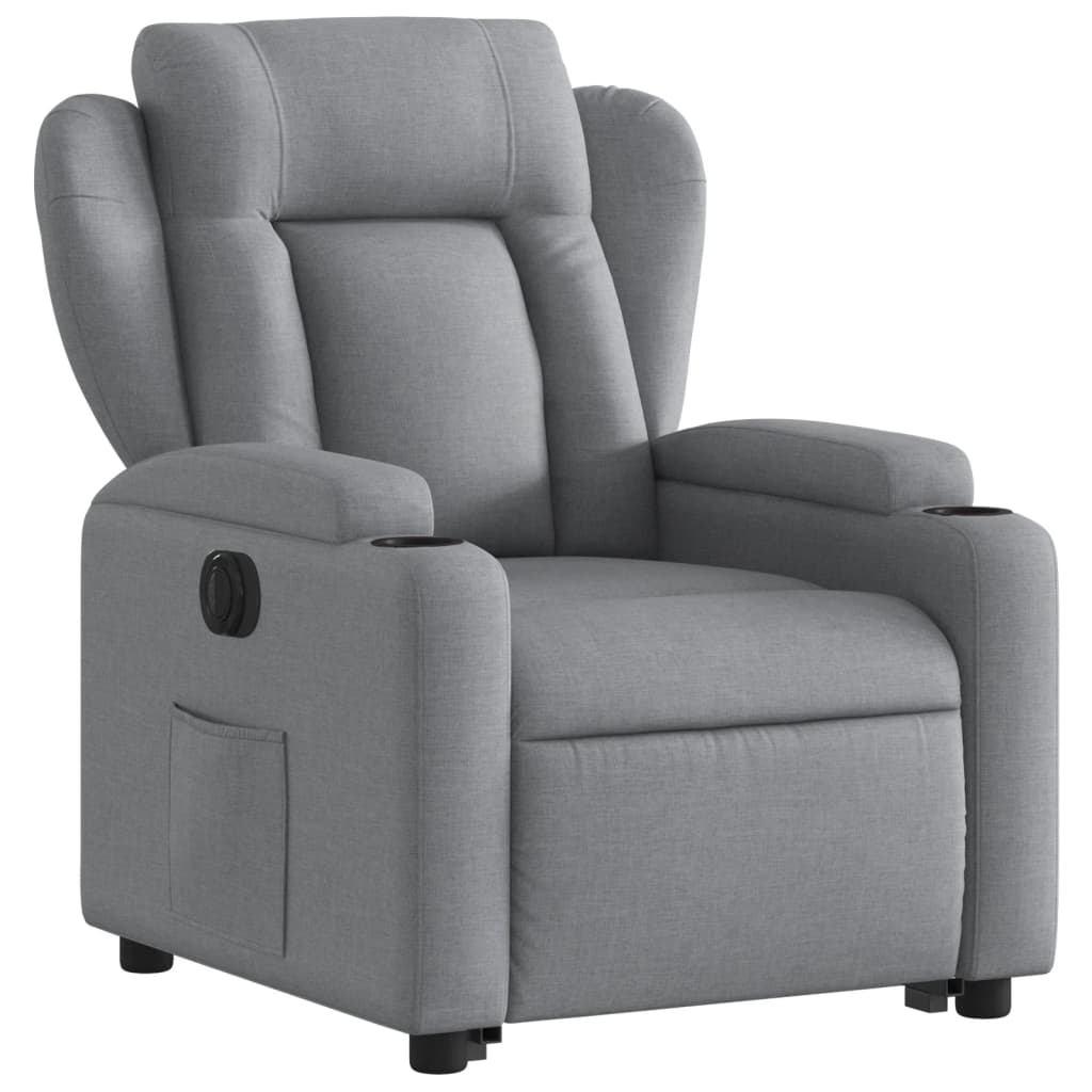 Fauteuil inclinable électrique gris clair tissu