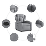 Fauteuil inclinable électrique gris clair tissu