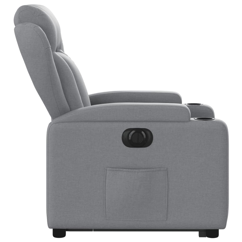 Fauteuil inclinable électrique gris clair tissu