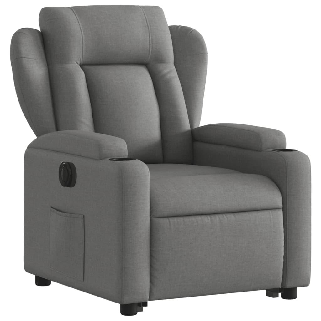 Fauteuil inclinable électrique gris foncé tissu