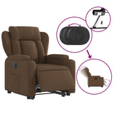 Fauteuil inclinable électrique marron tissu