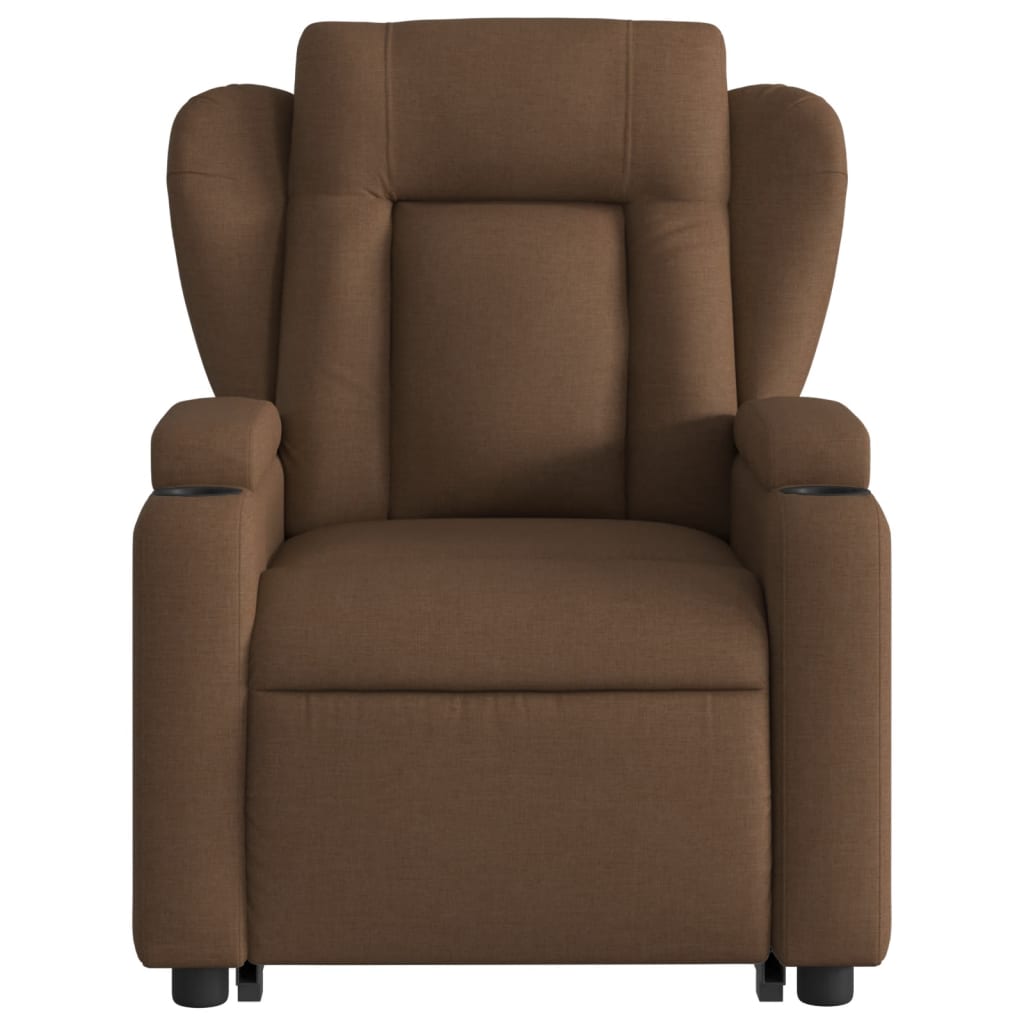 Fauteuil inclinable électrique marron tissu