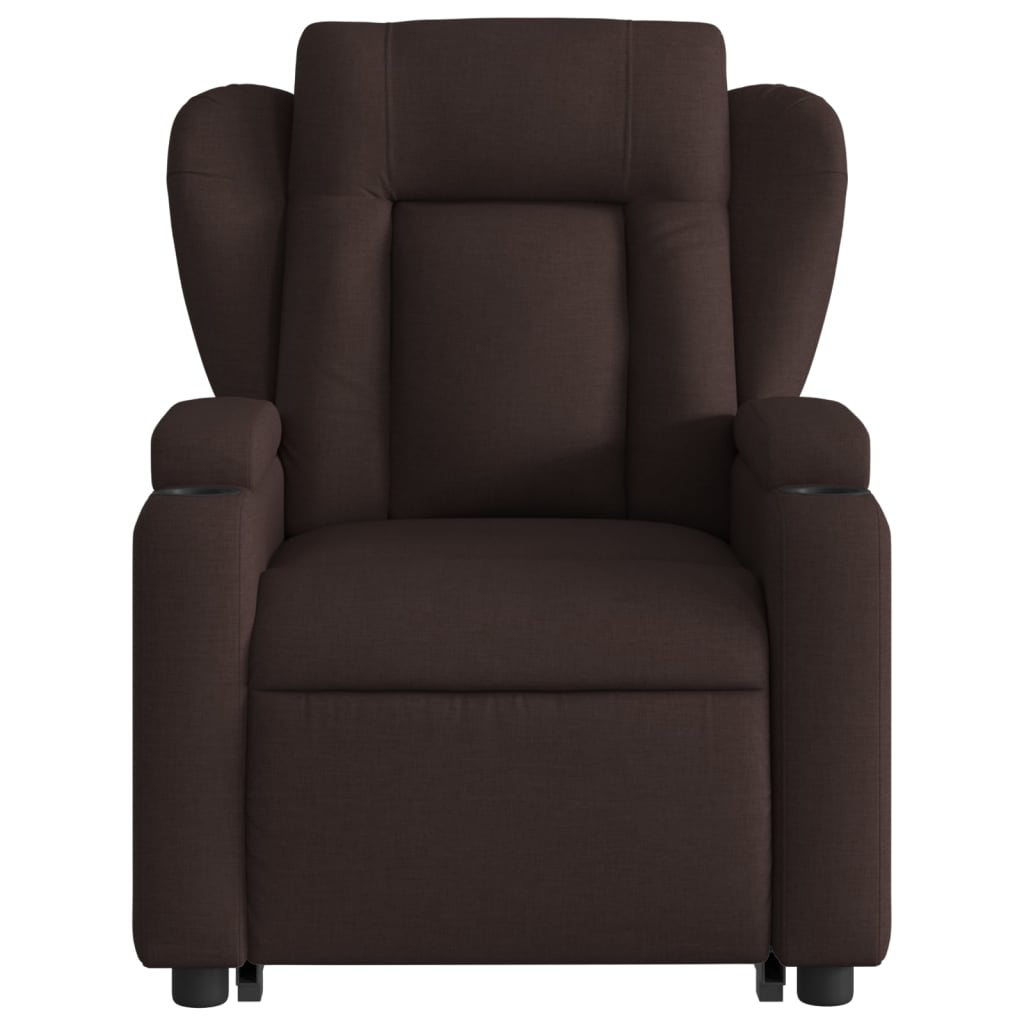 Fauteuil inclinable électrique marron foncé tissu