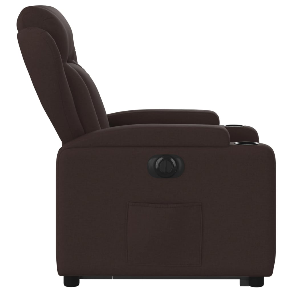 Fauteuil inclinable électrique marron foncé tissu