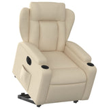 Fauteuil inclinable électrique crème tissu