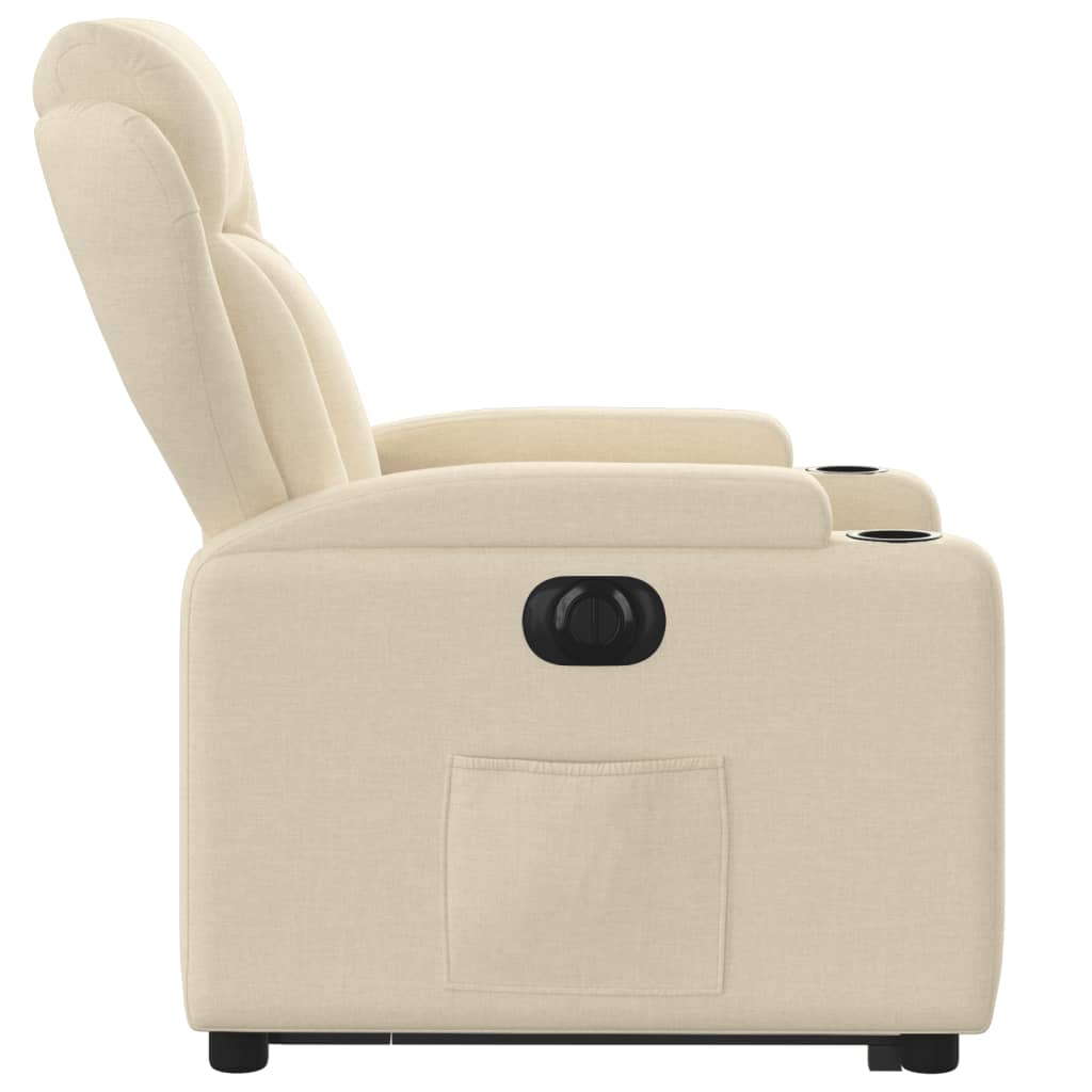 Fauteuil inclinable électrique crème tissu
