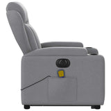 Fauteuil inclinable de massage électrique Gris clair Tissu