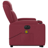 Fauteuil inclinable de massage électrique Rouge bordeaux Tissu