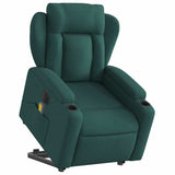 Fauteuil inclinable de massage électrique Vert foncé Tissu