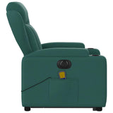 Fauteuil inclinable de massage électrique Vert foncé Tissu