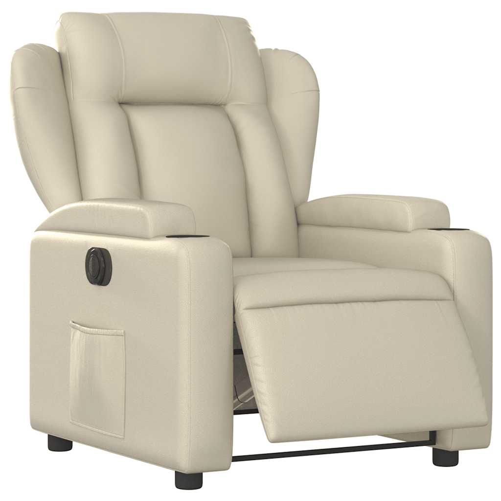Fauteuil inclinable électrique Crème Similicuir