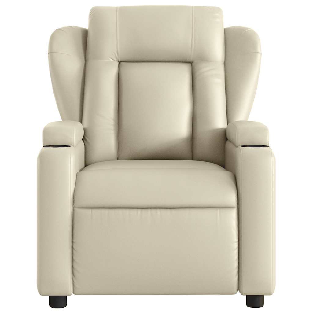 Fauteuil inclinable électrique Crème Similicuir