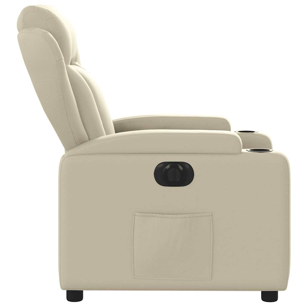 Fauteuil inclinable électrique Crème Similicuir