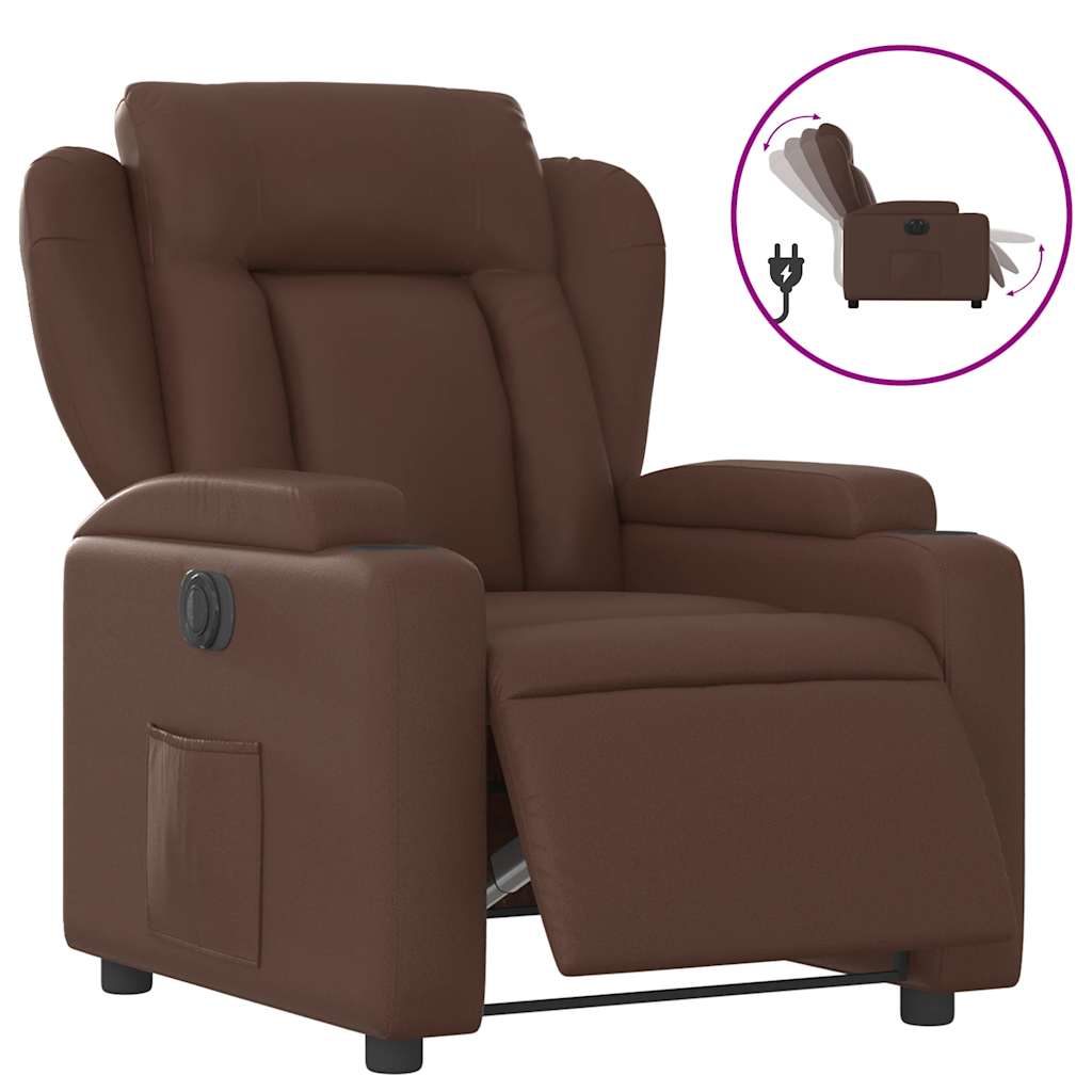 Fauteuil inclinable électrique Marron Similicuir