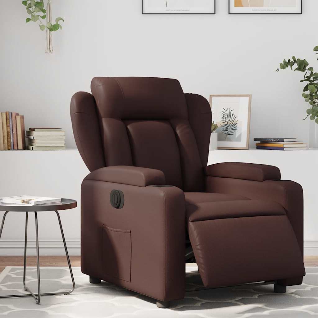 Fauteuil inclinable électrique Marron Similicuir