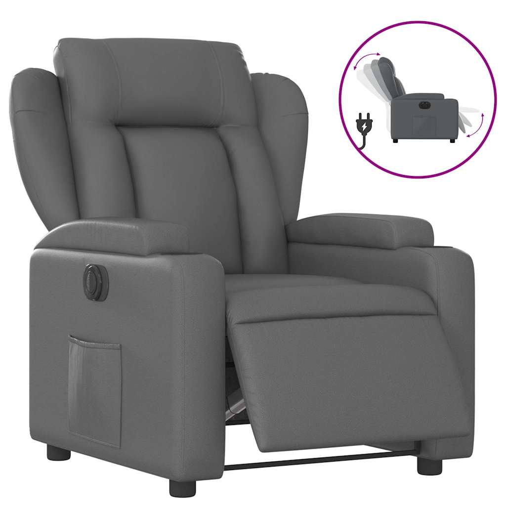 Fauteuil inclinable électrique Gris Similicuir