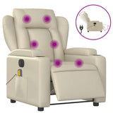 Fauteuil de massage inclinable électrique crème similicuir