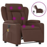 Fauteuil de massage inclinable électrique marron similicuir