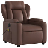 Fauteuil de massage inclinable électrique marron similicuir