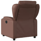 Fauteuil de massage inclinable électrique marron similicuir