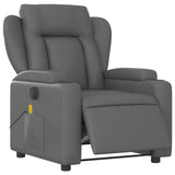 Fauteuil de massage inclinable électrique gris similicuir