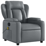 Fauteuil de massage inclinable électrique gris similicuir