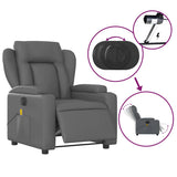Fauteuil de massage inclinable électrique gris similicuir