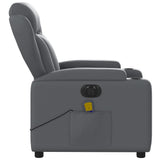 Fauteuil de massage inclinable électrique gris similicuir