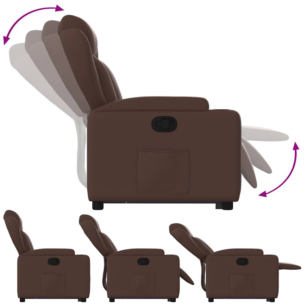 Fauteuil inclinable marron similicuir