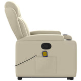 Fauteuil inclinable de massage Crème Similicuir