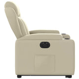 Fauteuil inclinable électrique crème similicuir