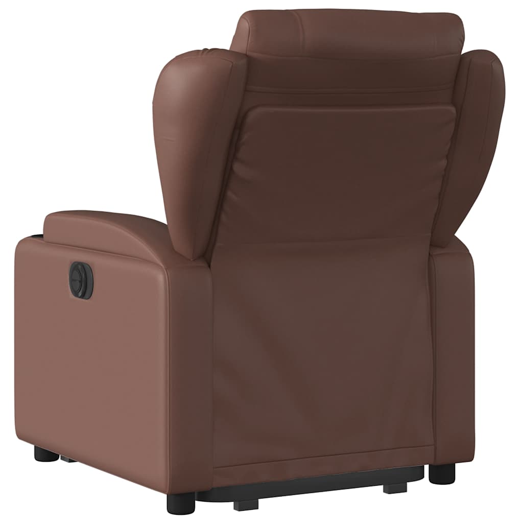 Fauteuil inclinable électrique marron similicuir