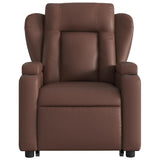 Fauteuil inclinable électrique marron similicuir