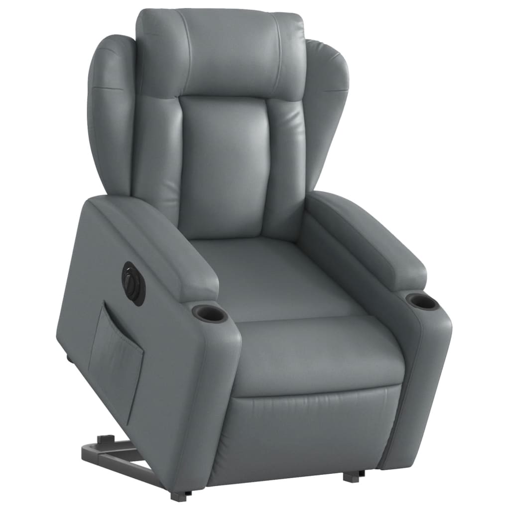 Fauteuil inclinable électrique gris similicuir