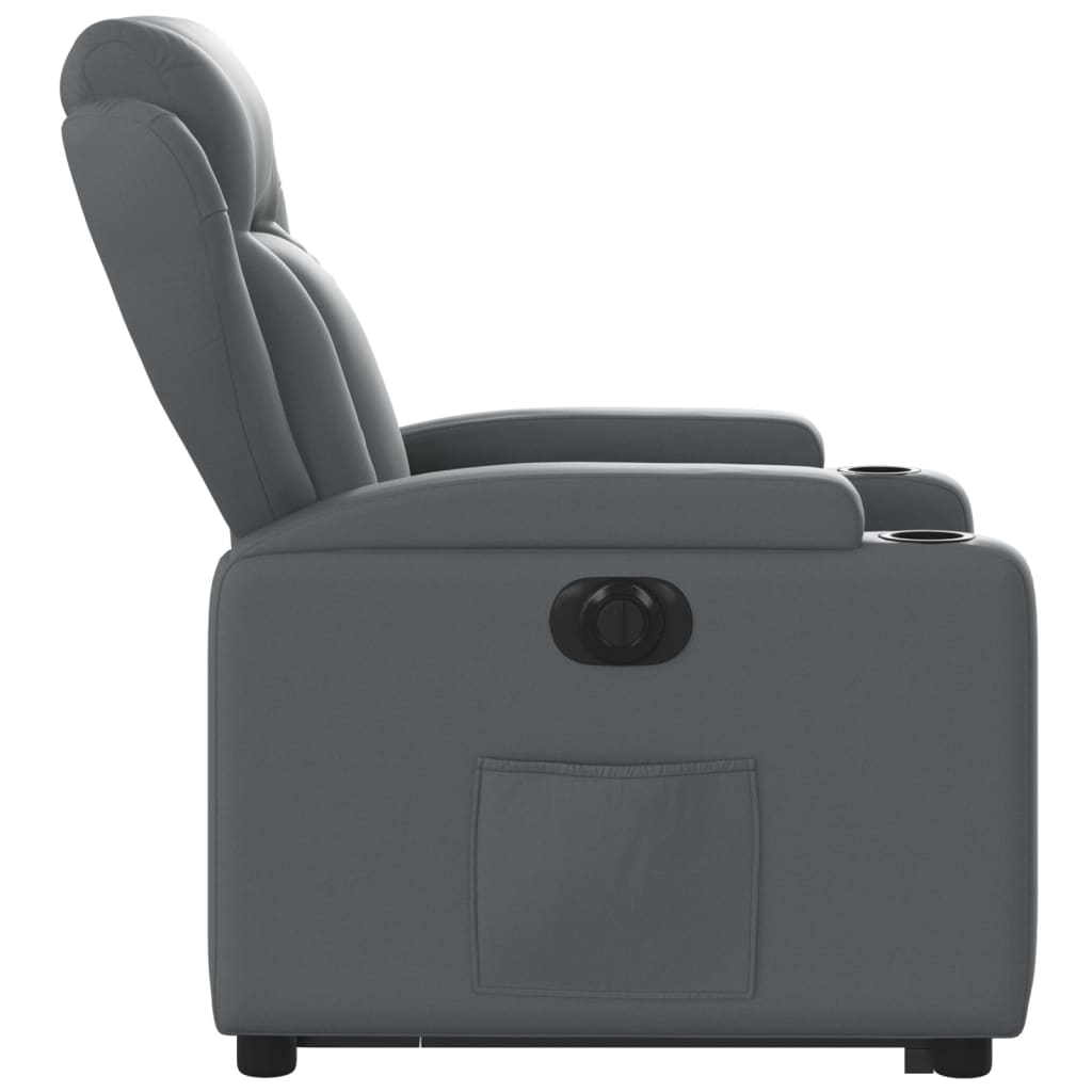 Fauteuil inclinable électrique gris similicuir