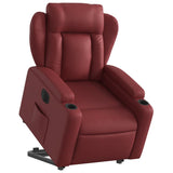Fauteuil inclinable électrique rouge bordeaux similicuir