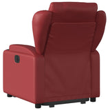 Fauteuil inclinable électrique rouge bordeaux similicuir