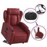 Fauteuil inclinable électrique rouge bordeaux similicuir