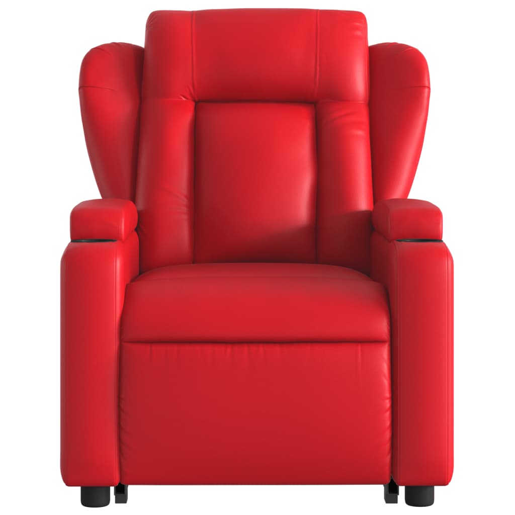 Fauteuil inclinable électrique rouge similicuir